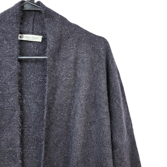 First Orme Women's Open Front Wool/Angora/Moher Blend Longline Cardigan - 2 - Picture 2 of 6